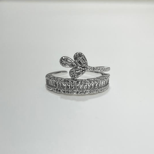 Sparkling Leaf Crown 925 Sterling Silver Ring - iAMORY