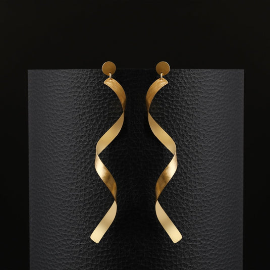 Spirale di Luce Gold Polish 925 Italian Sterling Silver Earrings - iAMORY