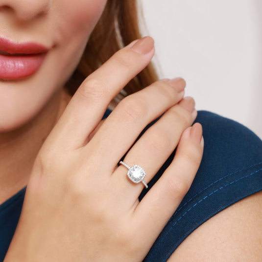 Timeless Spark Solitaire 925 Adjustable Sterling Silver Ring - iAMORY