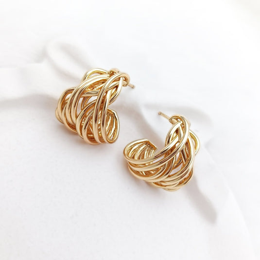 Twist Luxe Hoops 925 Sterling Silver Earrings - iAMORY